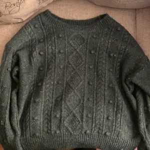 Cable-Knit Sweater, Dark Green. Perfect for the holidays! Never worn.